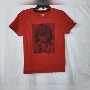 M&M World Youth Red Black Short Sleeve Red M&M Tshirt Size‎ 12